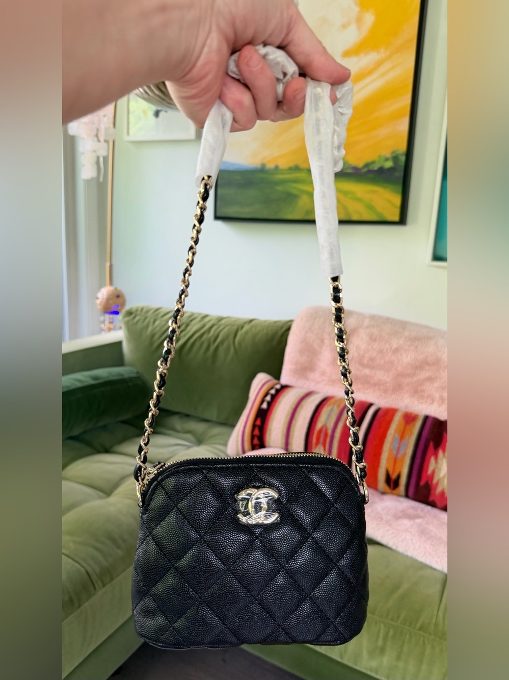 FULL SET NEW Chanel Makeup Black Petite Maroquinerie Pebbled Leather Handbag - Picture 2 of 12